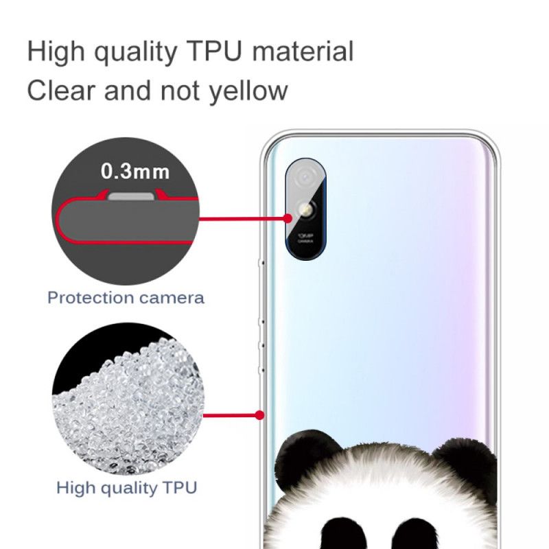 Skal Xiaomi Redmi 9A Mobilskal Transparent Panda