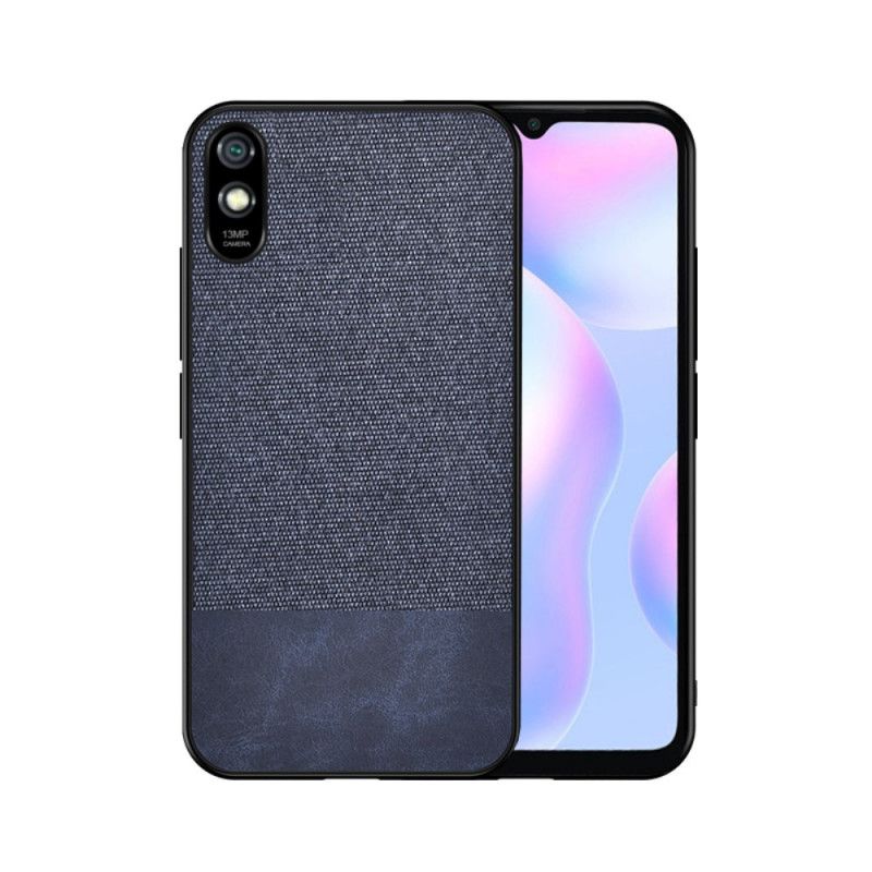 Skal Xiaomi Redmi 9A Svart Bittextur Av Konstläder