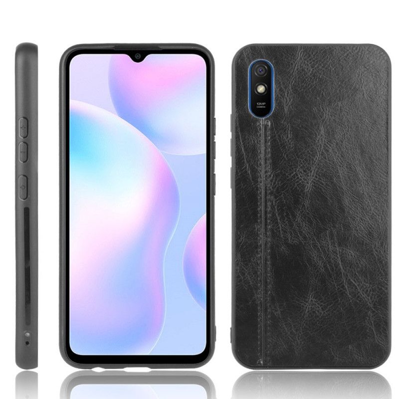 Skal Xiaomi Redmi 9A Svart Sydd Lädereffekt