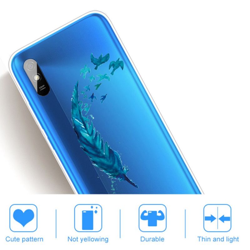 Skal Xiaomi Redmi 9A Vacker Blå Fjäder