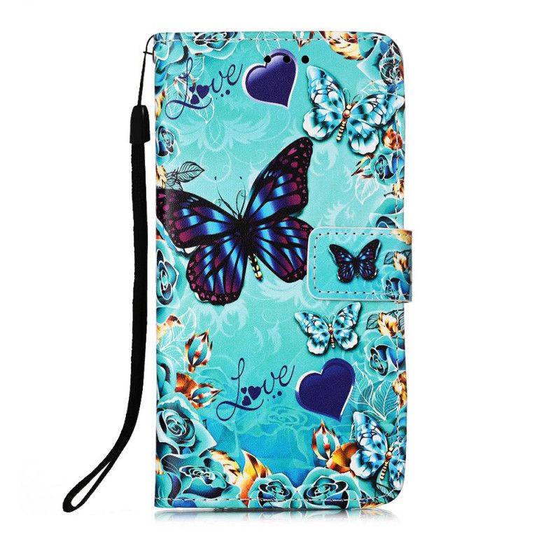 Skyddsfodral Xiaomi Redmi 9A Älskar Fjärilar Med Rem
