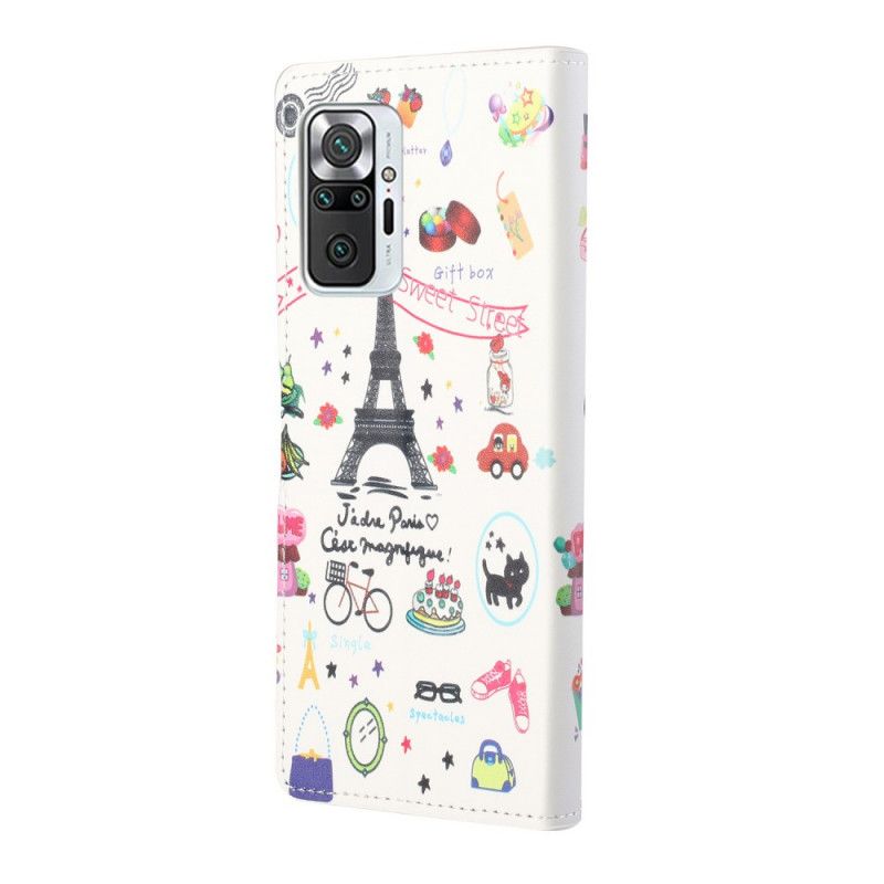 Läderfodral Xiaomi Redmi Note 10 Pro Mobilskal Jag Älskar Paris