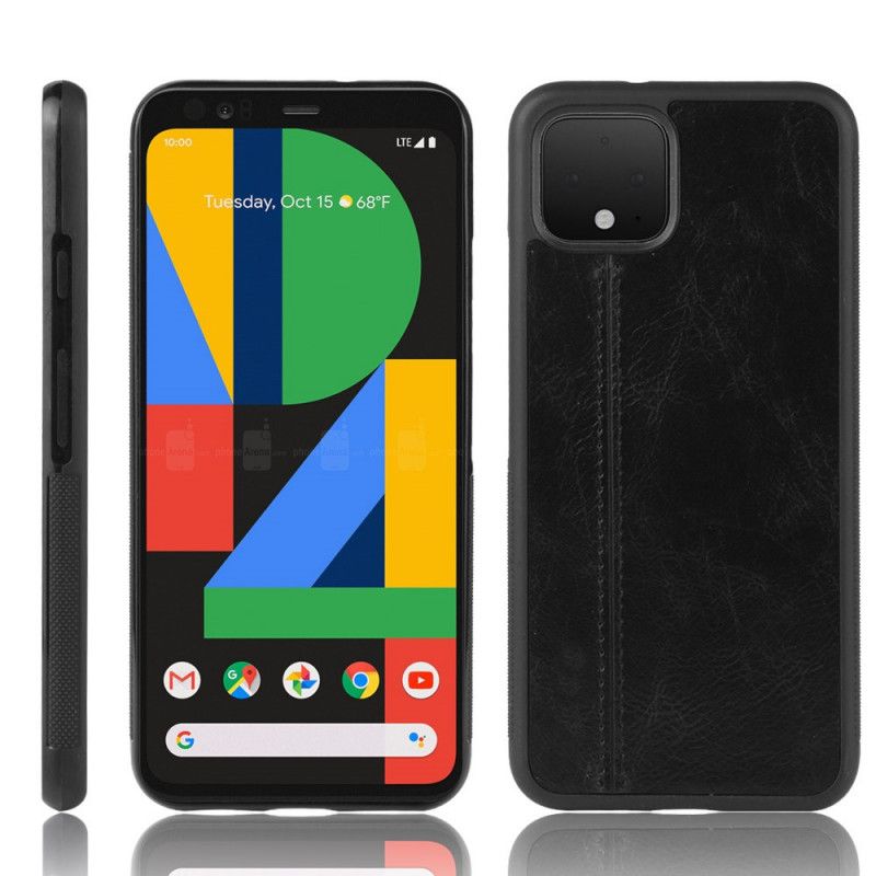 Skal Google Pixel 4 XL Svart Sydd Lädereffekt