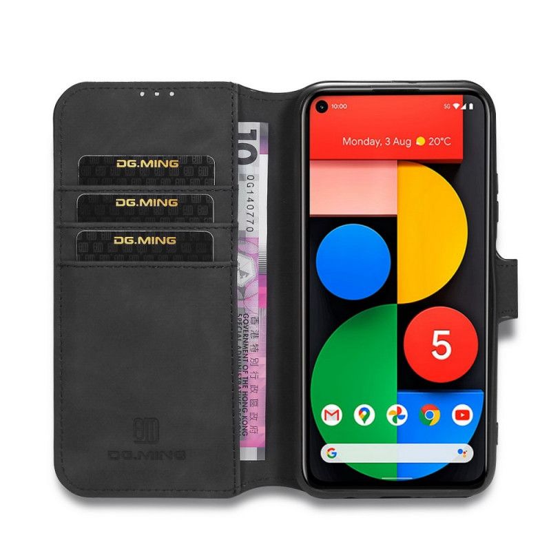 Läderfodral Google Pixel 4A 5G Svart Retro Dg.Ming