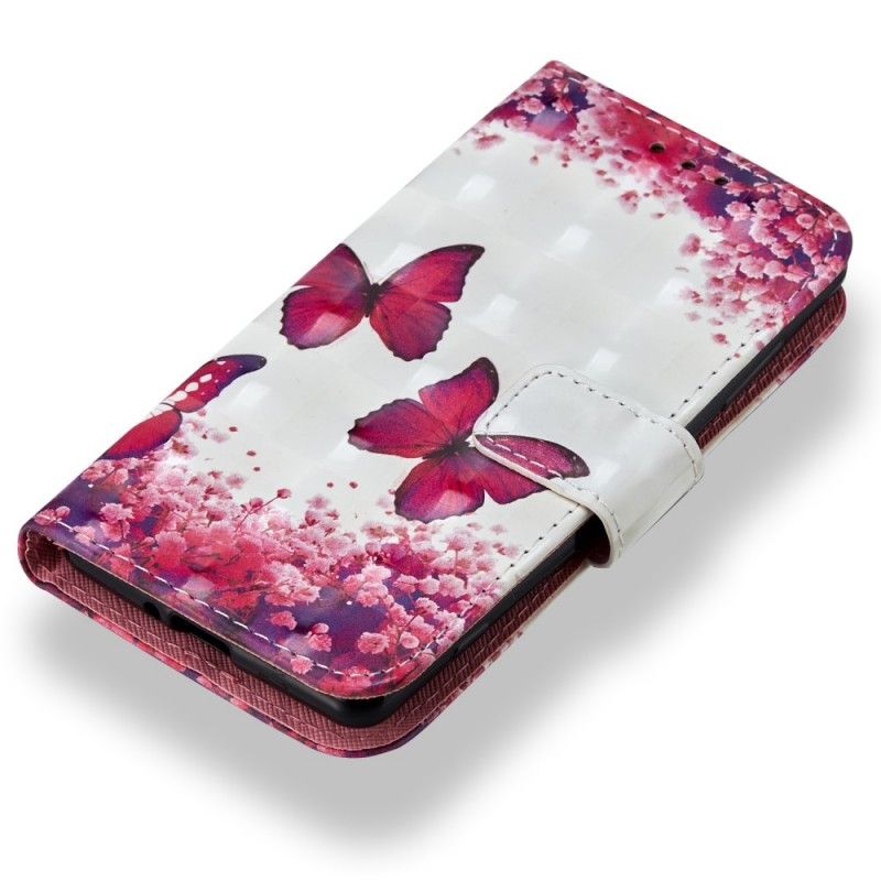 Fodral för Sony Xperia XZ2 Compact 3D Röda Fjärilar