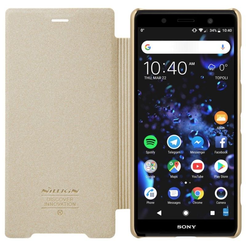 Folio-fodral för Sony Xperia XZ2 Compact Golden Nillkin