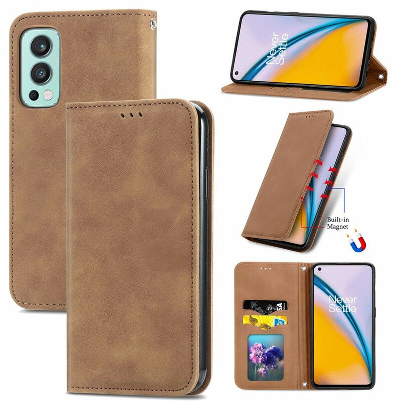 Folio-fodral Oneplus Nord 2 5g Telefonfodral Skin-touch Design