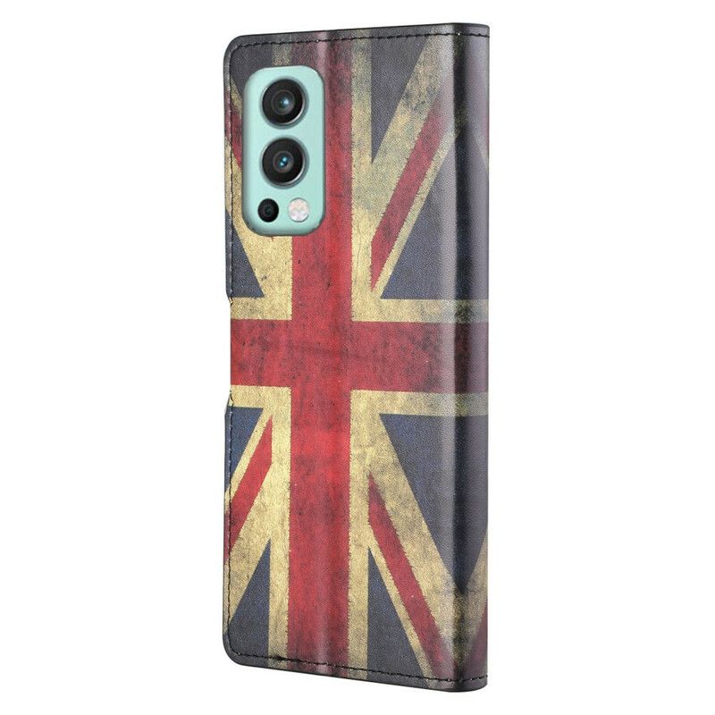 Läderfodral Oneplus Nord 2 5g Telefonfodral Flagga England