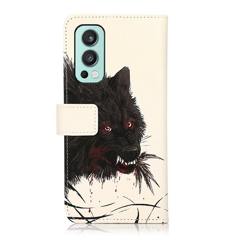 Läderfodral Oneplus Nord 2 5g Telefonfodral Hungry Wolf