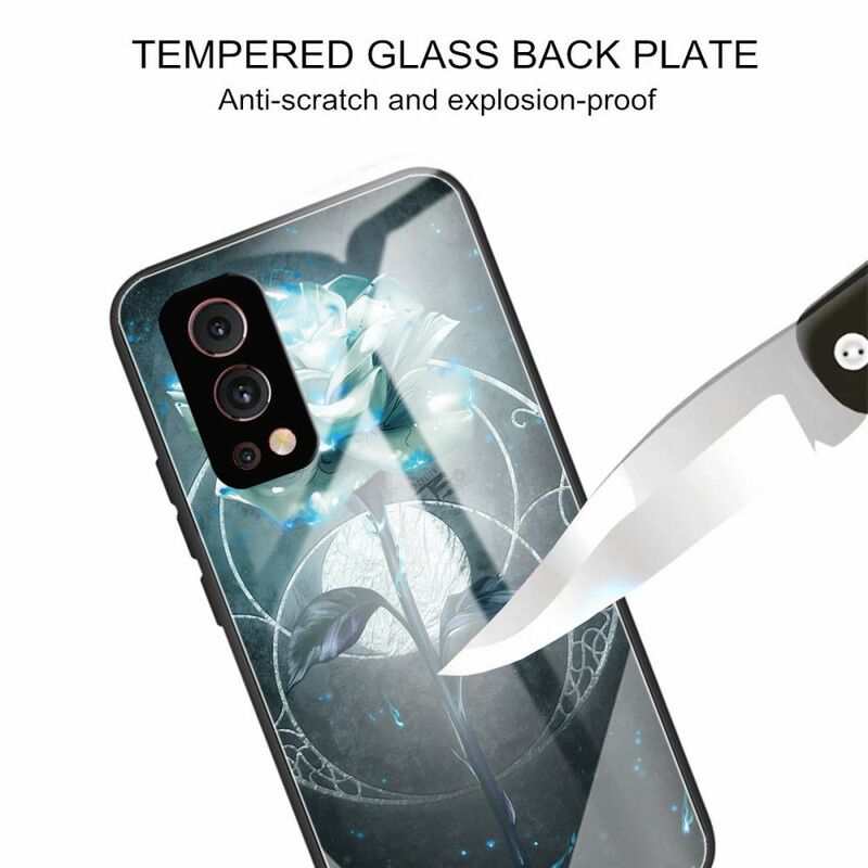 Skal Oneplus Nord 2 5g Grön Ros Härdat Glas