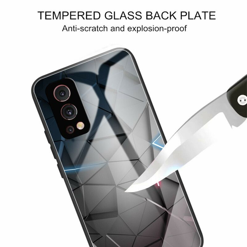 Skal Oneplus Nord 2 5g Telefonfodral Geometri Av Härdat Glas