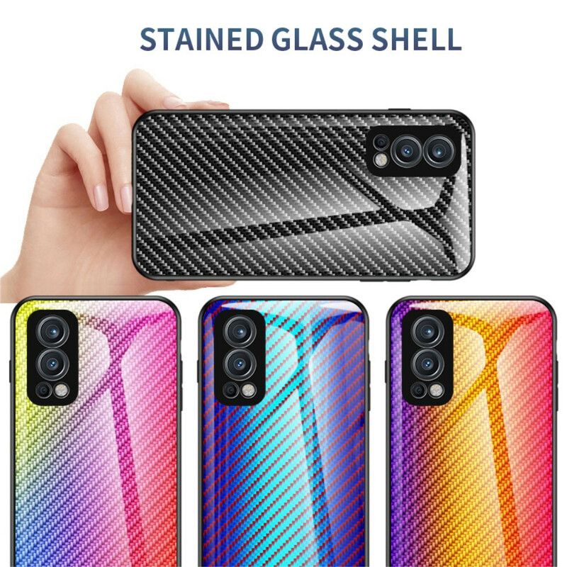 Skal Oneplus Nord 2 5g Telefonfodral Kolfiberhärdat Glas