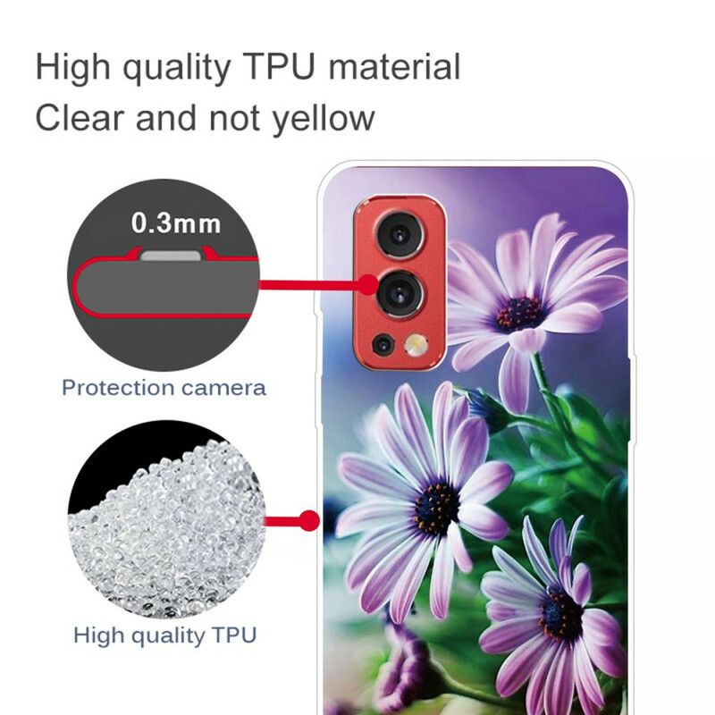 Skal Oneplus Nord 2 5g Telefonfodral Realistiska Blommor