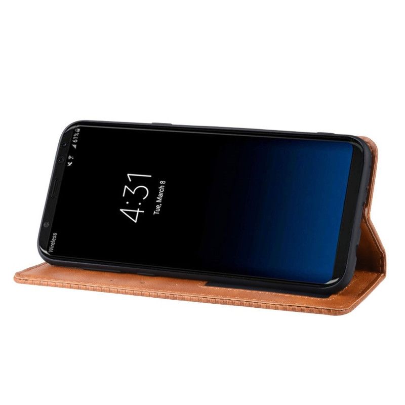 Folio-fodral för Samsung Galaxy S8 Svart Stiliserad Vintage Lädereffekt