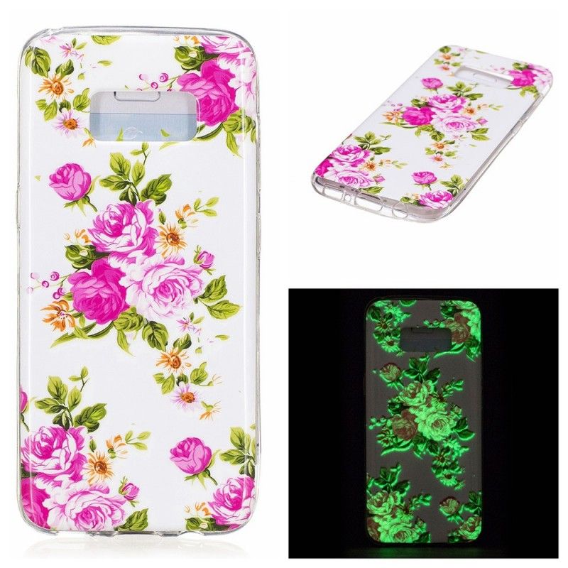 Skal Samsung Galaxy S8 Fluorescerande Frihetsblommor