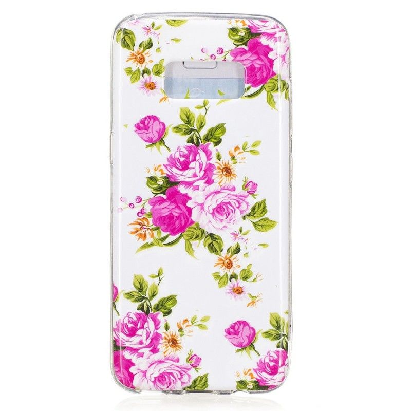 Skal Samsung Galaxy S8 Fluorescerande Frihetsblommor