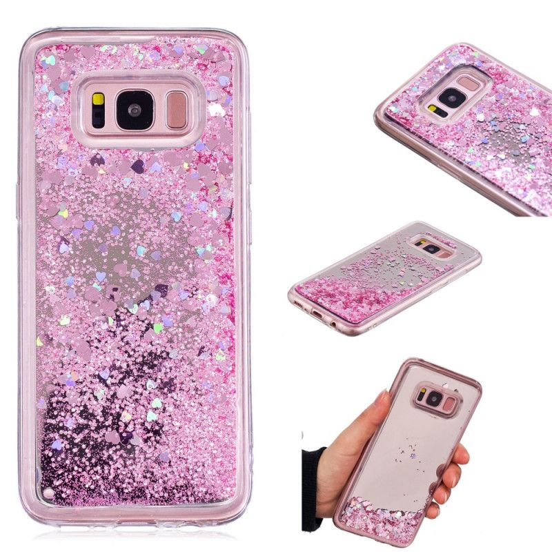 Skal Samsung Galaxy S8 Lila Mobilskal Glitterpulver