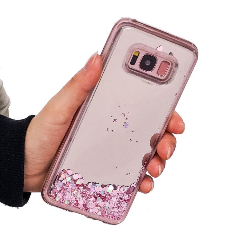 Skal Samsung Galaxy S8 Lila Mobilskal Glitterpulver