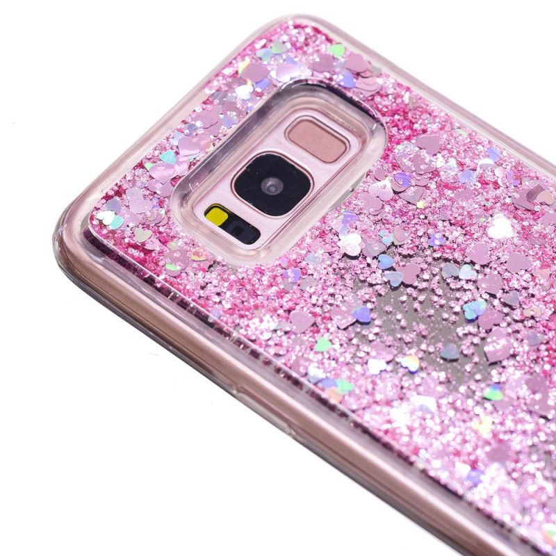 Skal Samsung Galaxy S8 Lila Mobilskal Glitterpulver