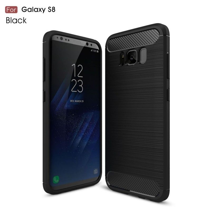 Skal Samsung Galaxy S8 Svart Borstad Kolfiber