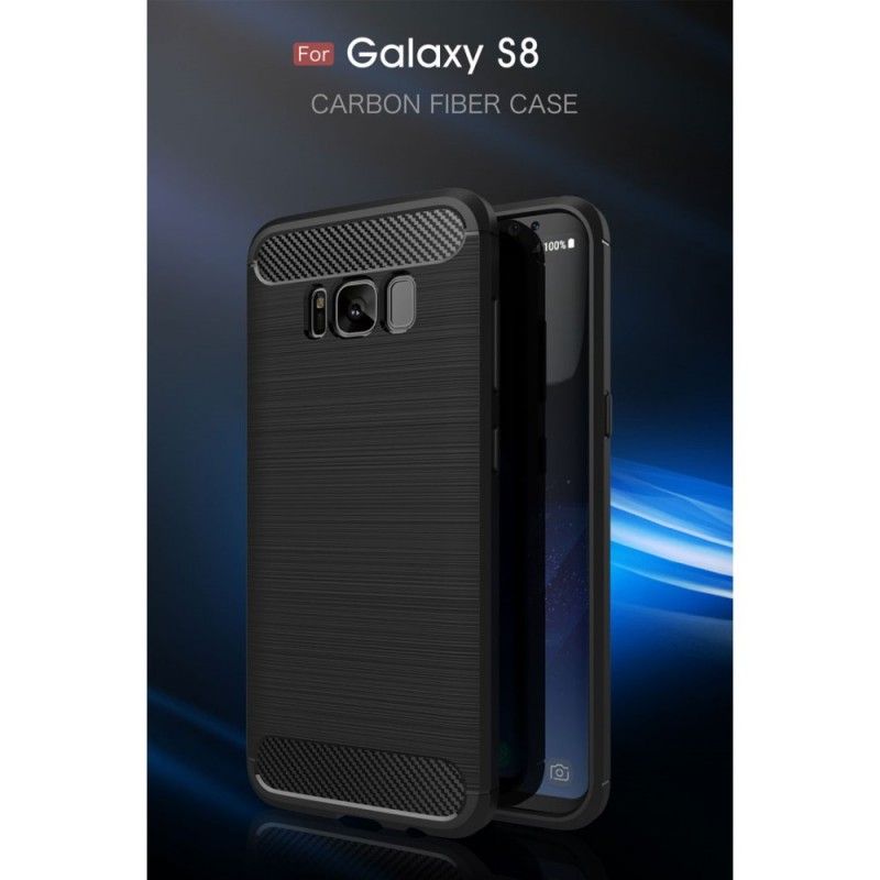 Skal Samsung Galaxy S8 Svart Borstad Kolfiber