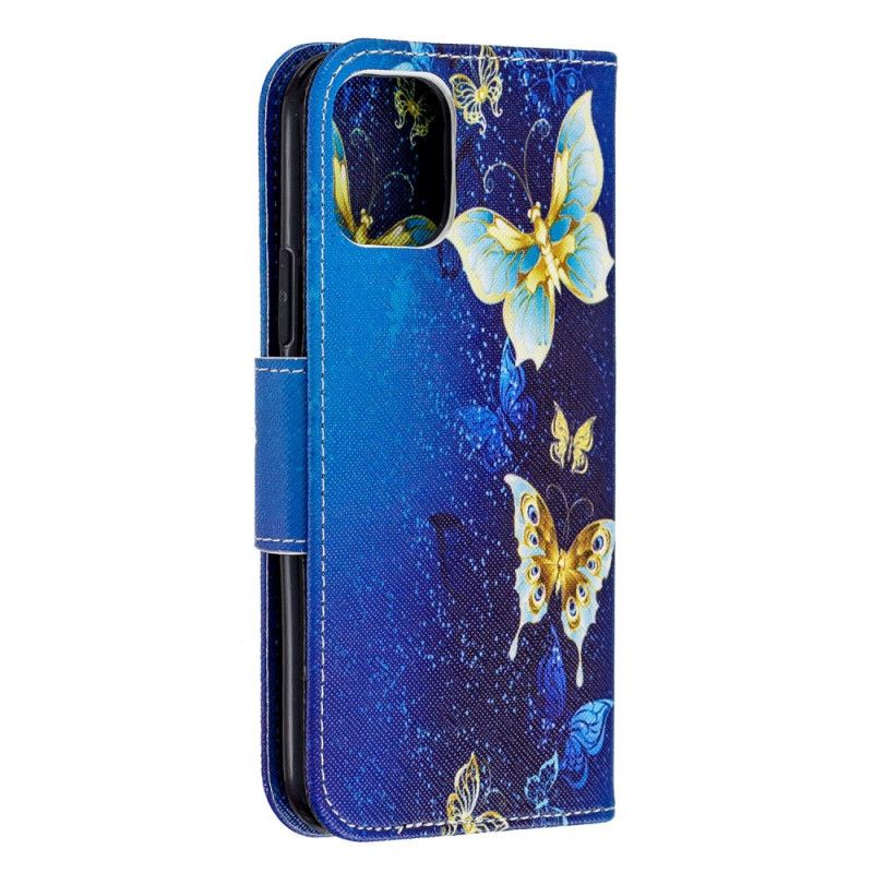 Fodral för iPhone 11 Pro Mörkblå Fantastiska Fjärilar
