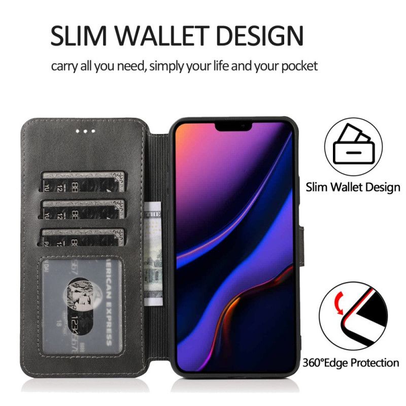 Läderfodral iPhone 11 Pro Grå Mobilskal Plånbokslädereffekt