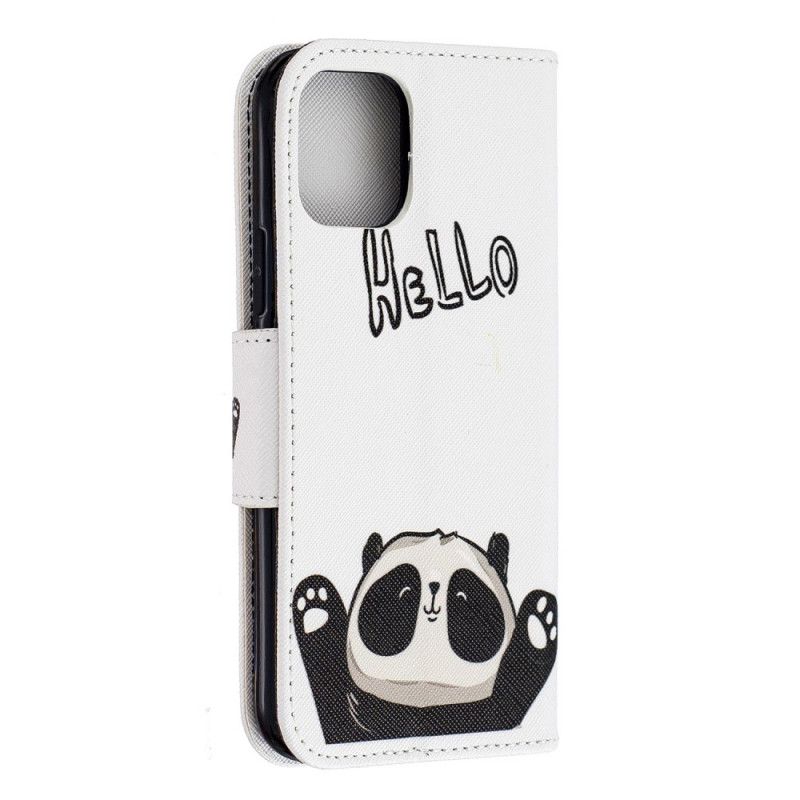 Läderfodral iPhone 11 Pro Mobilskal Hej Panda