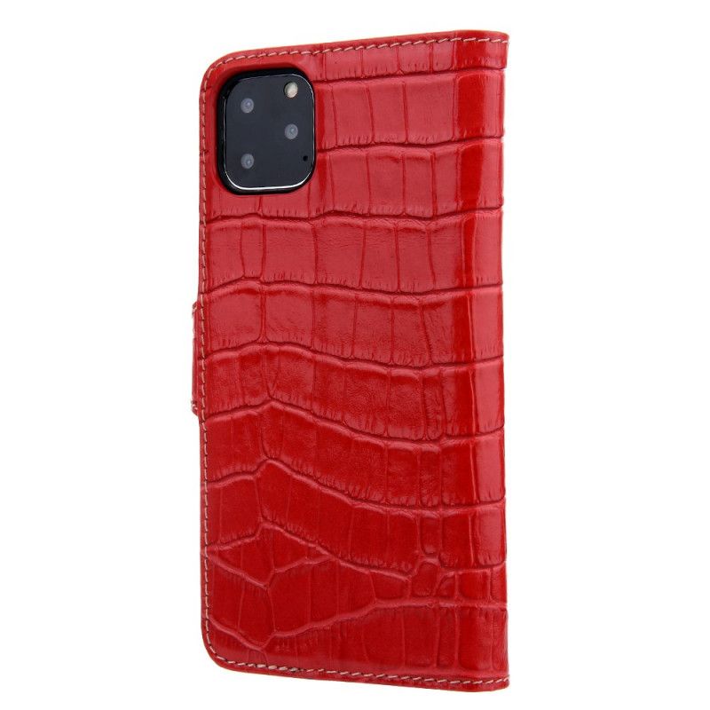 Läderfodral iPhone 11 Pro Röd Vacker Krokodil