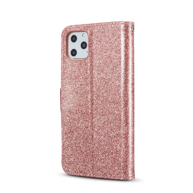 Läderfodral iPhone 11 Pro Svart Mobilskal Hjärtglitter