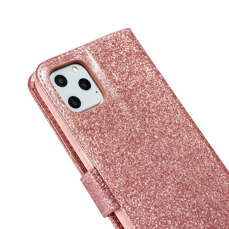 Läderfodral iPhone 11 Pro Svart Mobilskal Hjärtglitter