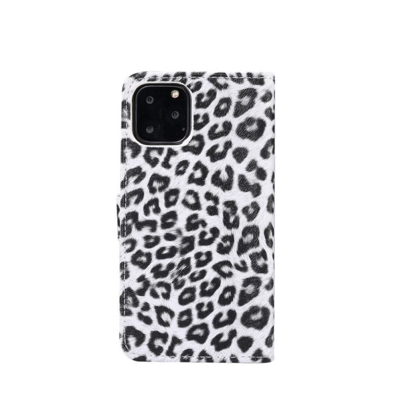 Läderfodral iPhone 11 Pro Vit Mobilskal Leopard