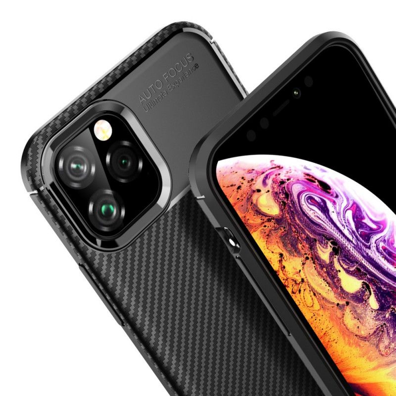 Skal för iPhone 11 Pro Svart Flexibel Kolfiberstruktur