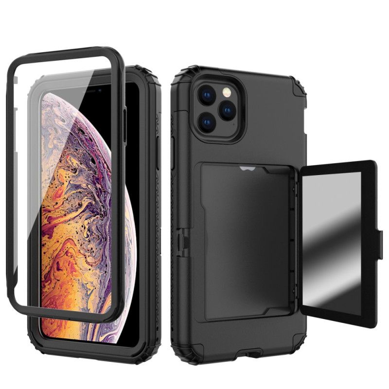 Skal för iPhone 11 Pro Svart Hybridkorthållare Och Spegel