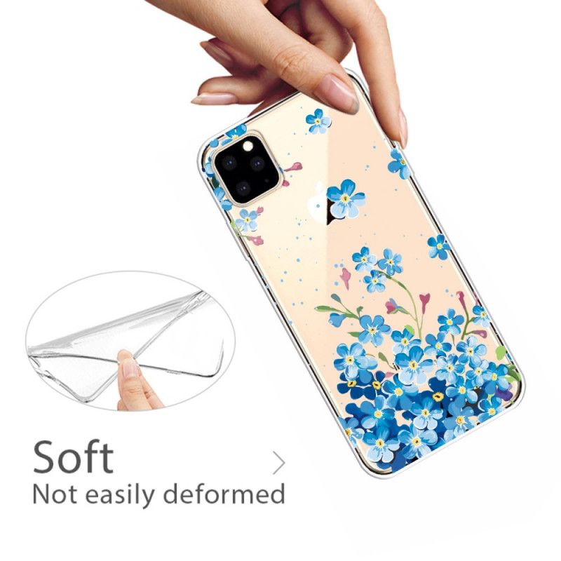 Skal iPhone 11 Pro Bukett Med Blå Blommor