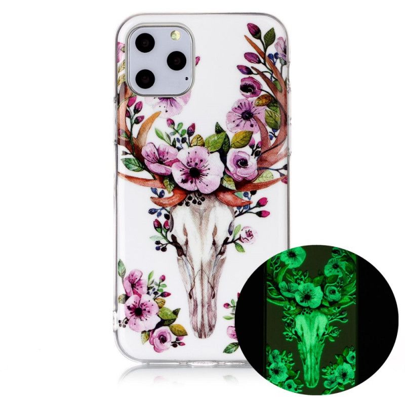 Skal iPhone 11 Pro Mobilskal Fluorescerande Blommig Älg