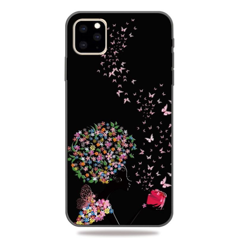 Skal iPhone 11 Pro Mobilskal Kvinna Med Blommigt Huvud