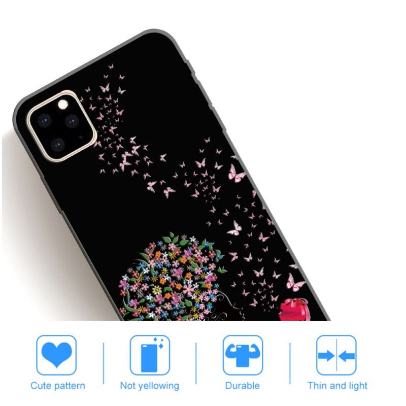 Skal iPhone 11 Pro Mobilskal Kvinna Med Blommigt Huvud