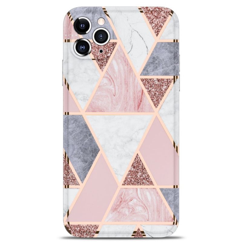 Skal iPhone 11 Pro Svart Flashig Geometri I Marmor