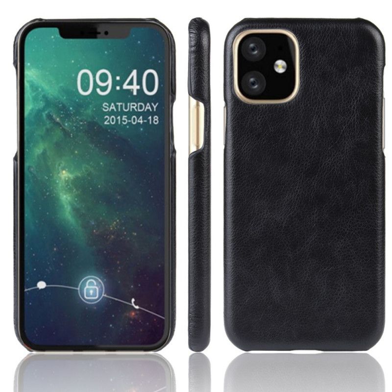 Skal iPhone 11 Pro Svart Lychee-Lädereffekt