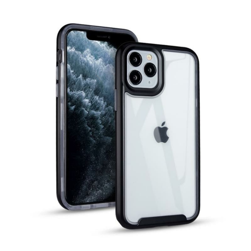 Skal iPhone 11 Pro Svart Mobilskal Hybrid Med Färgade Kanter