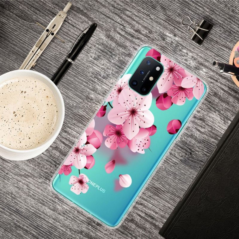 Skal för OnePlus 8T Magenta Premium Blommigt