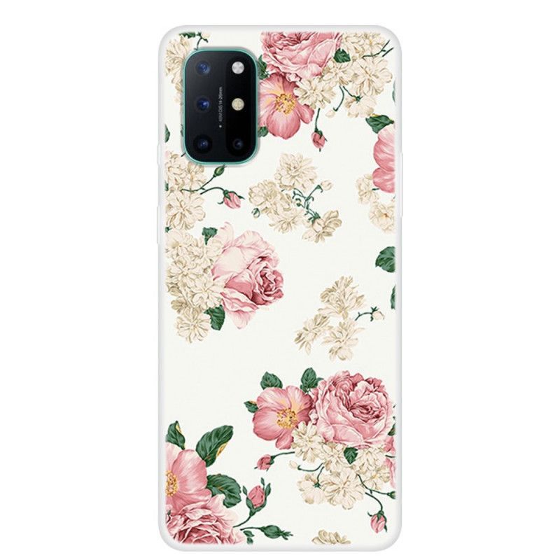 Skal OnePlus 8T Genomskinliga Frihetsblommor