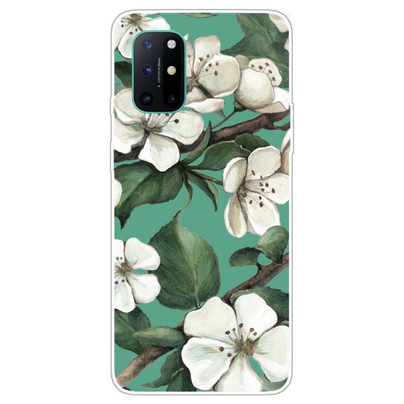 Skal OnePlus 8T Mobilskal Målade Vita Blommor