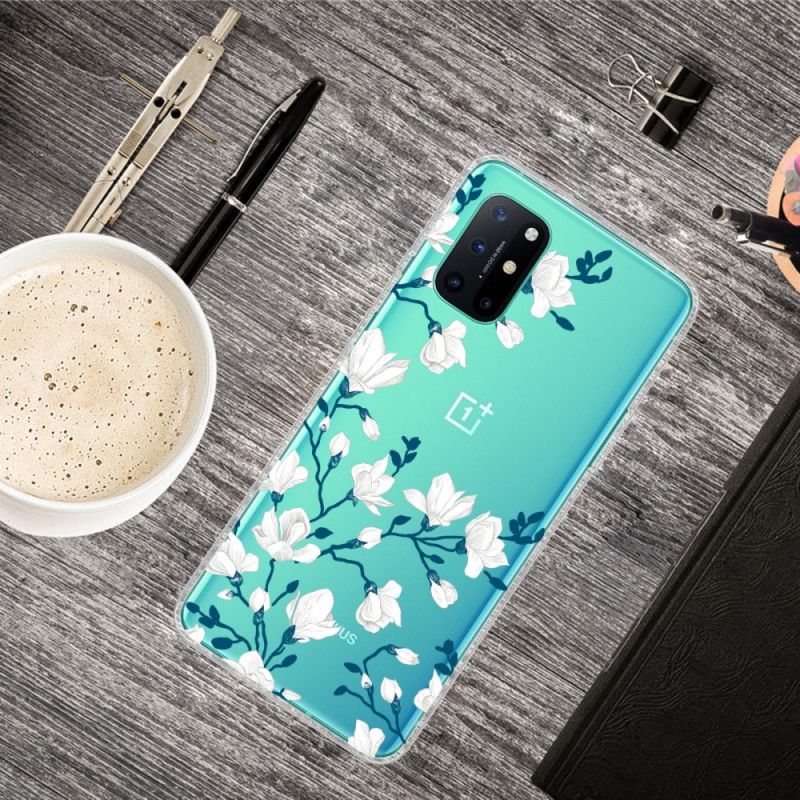 Skal OnePlus 8T Mobilskal Vita Blommor