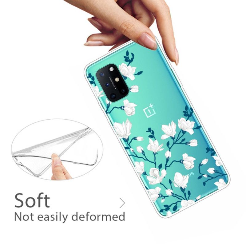 Skal OnePlus 8T Mobilskal Vita Blommor