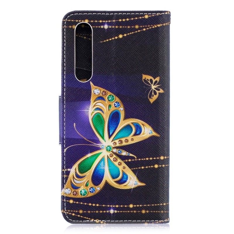 Läderfodral Huawei P30 Mobilskal Magisk Fjäril