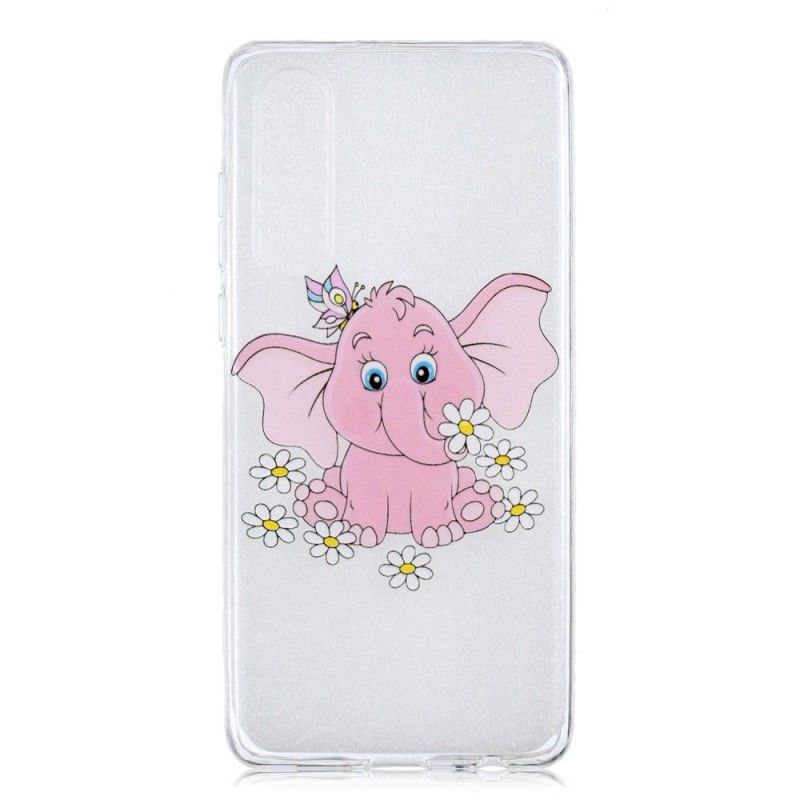 Skal för Huawei P30 Transparent Rosa Elefant