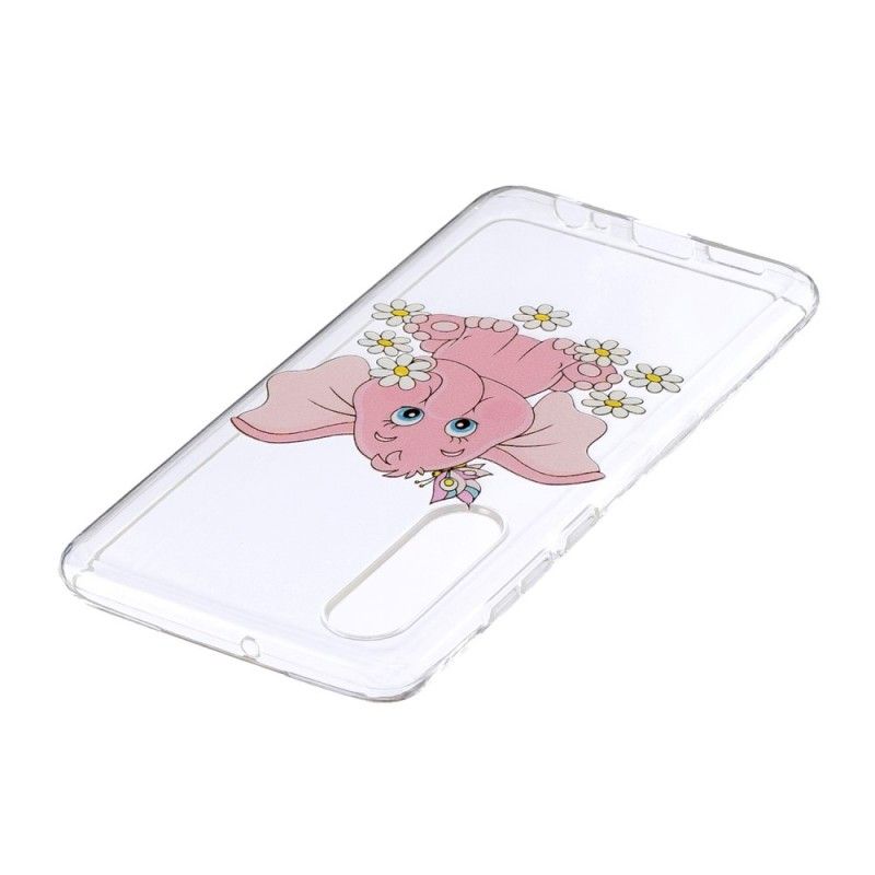 Skal för Huawei P30 Transparent Rosa Elefant