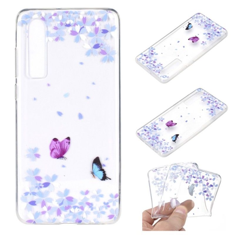 Skal Huawei P30 Mobilskal Genomskinliga Fjärilar Och Blommor